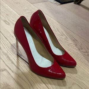 Maison Martin Margiela Red Patent Leather Pointed-Toe Pumps